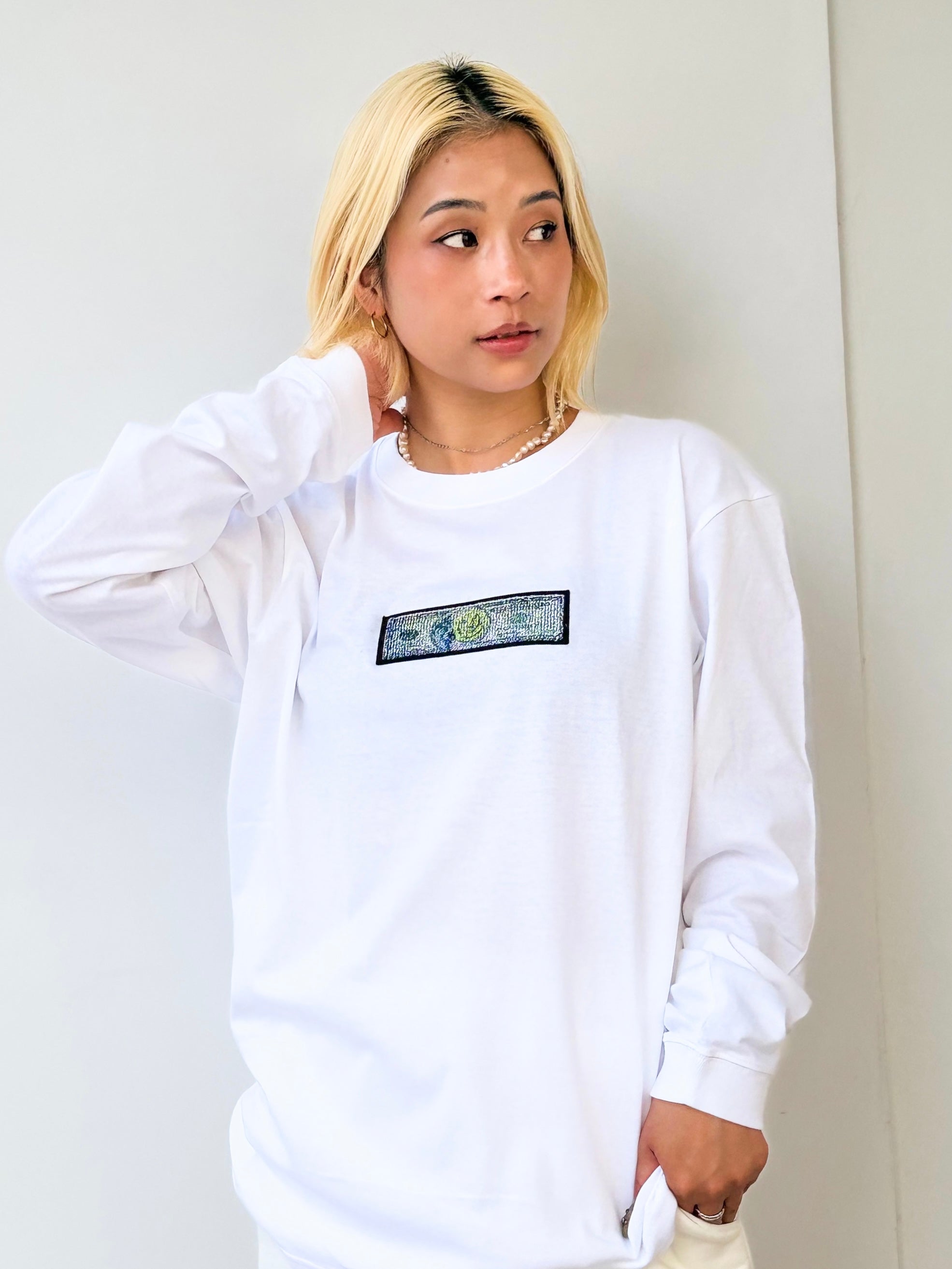 DO YOU WANT シークイン LS Tシャツ(WHITE)