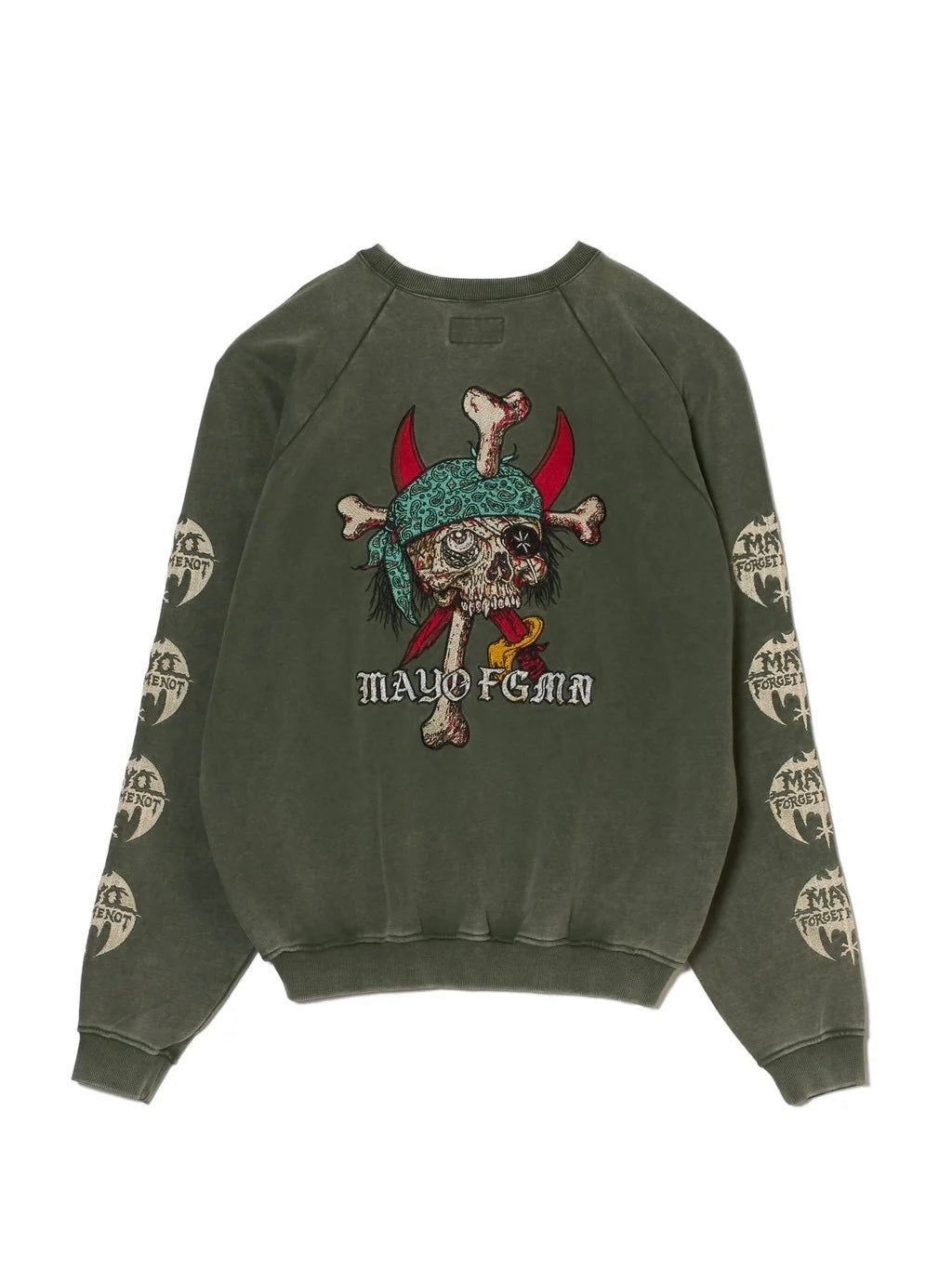 MAYO BANDANA SKULL EMBROIDERY CREW NECK SWEAT
/GREEN