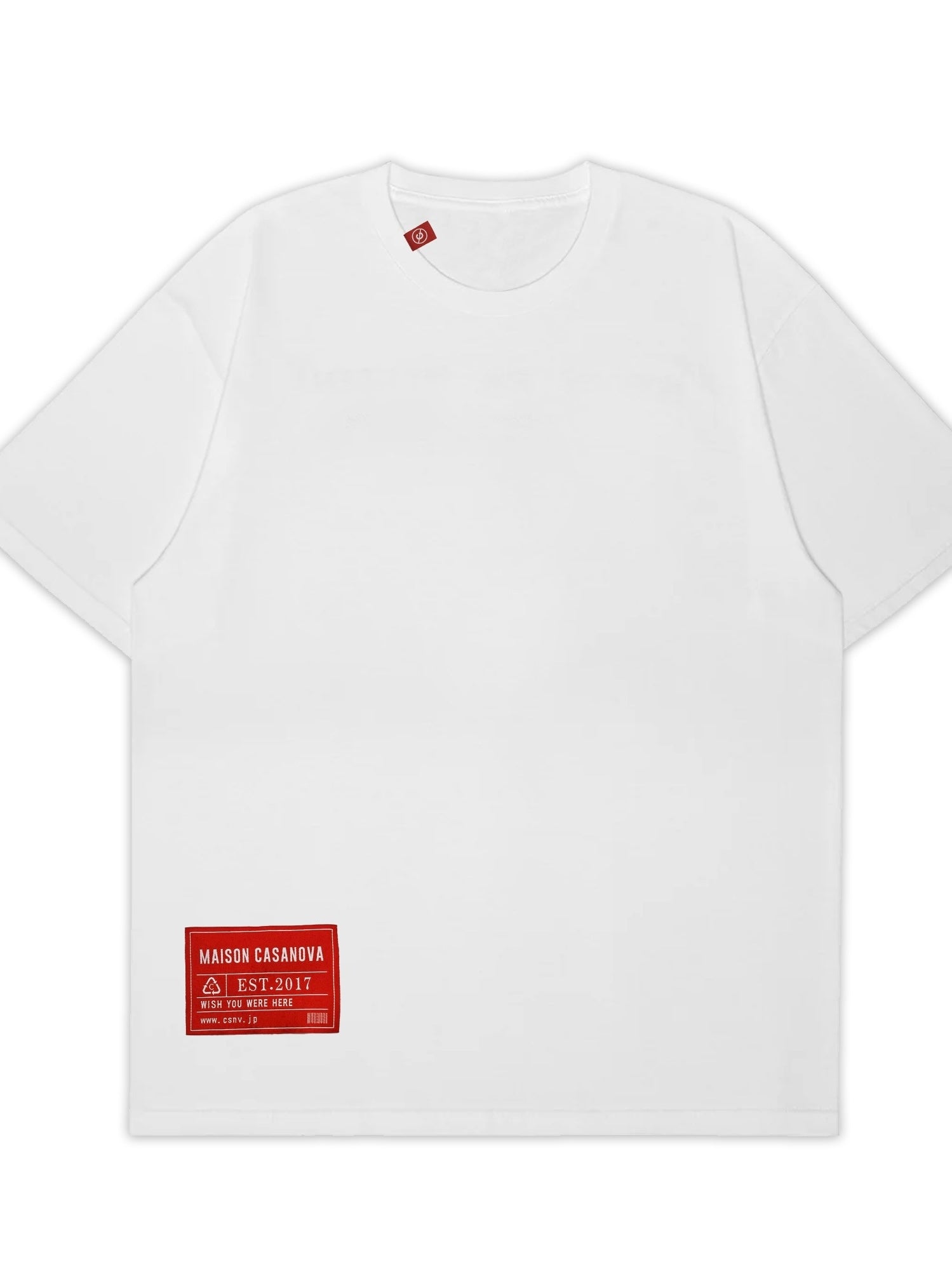 Signature Red Label Blank Tee(WHITE)