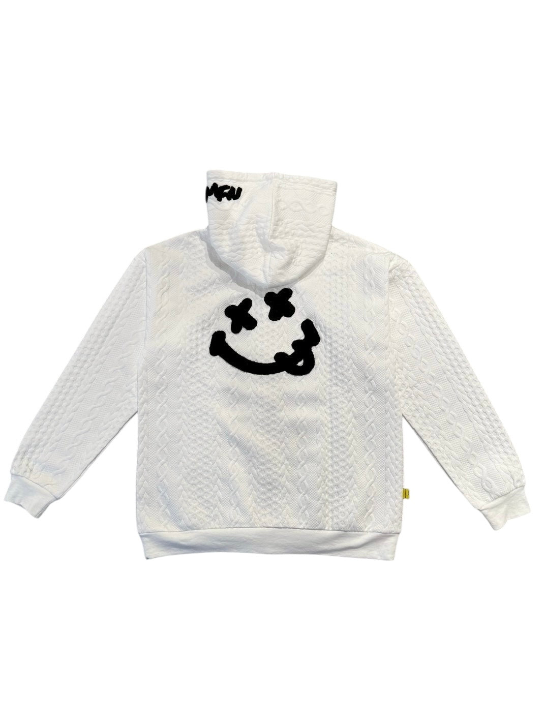 ケーブルジャガードダブルフェイス サガラ刺繍ジップパーカー