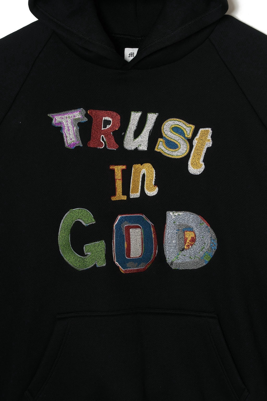 TRUST IN GOD EMBROIDERY HOODIE/BLACK