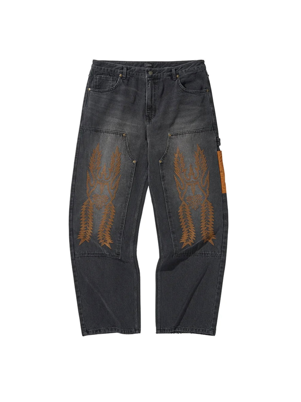 WESTERN DOUBLE KNEE DENIM PANTS
