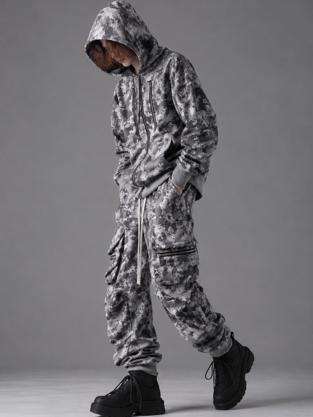 SWEAT ZIP HOODIE BLOUSON(L.GREY)
