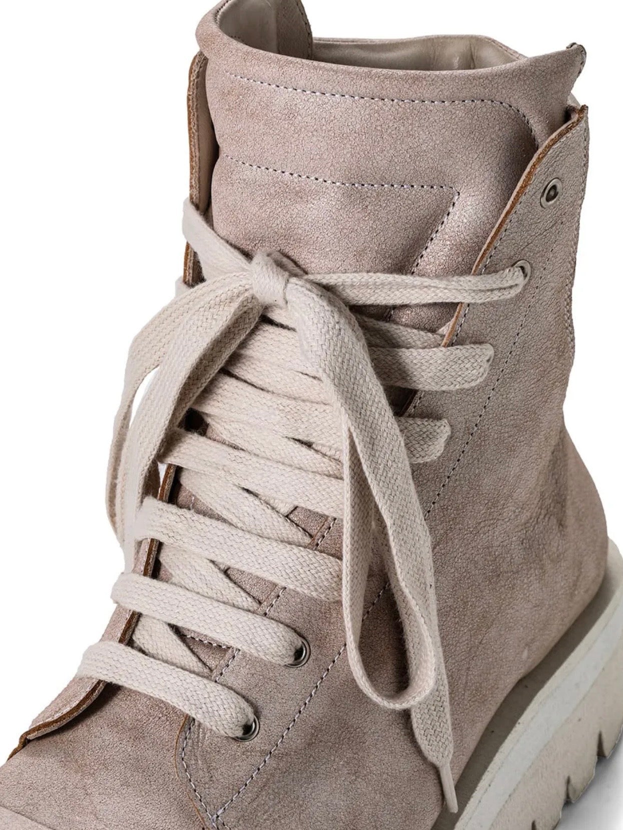 COW LEATHER BOOTS/ASHPINK×WHITE