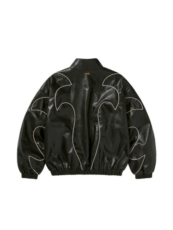 WESTERN FLAME LEATHER TRACK JACKET