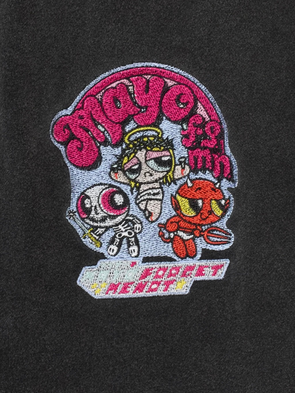POWERPUFF MAYO EMBROIDERY SWEAT PANTS(FADE BLACK PINK)