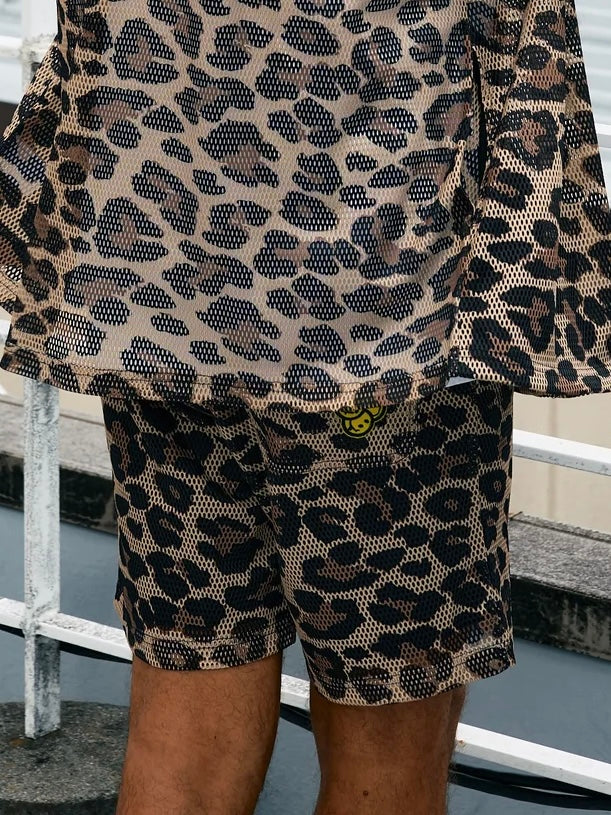 レオパードメッシュ スマイリーパッチ ショートパンツ