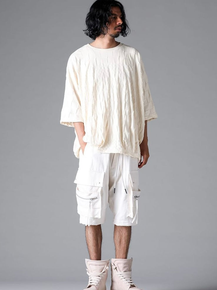 GRADIENT PLAID PATTERN JUMBO TEE