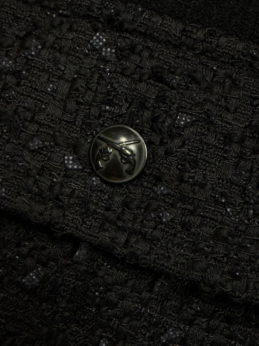 LEATHER PATCH CORDUROY SHIRTS(BLACK)