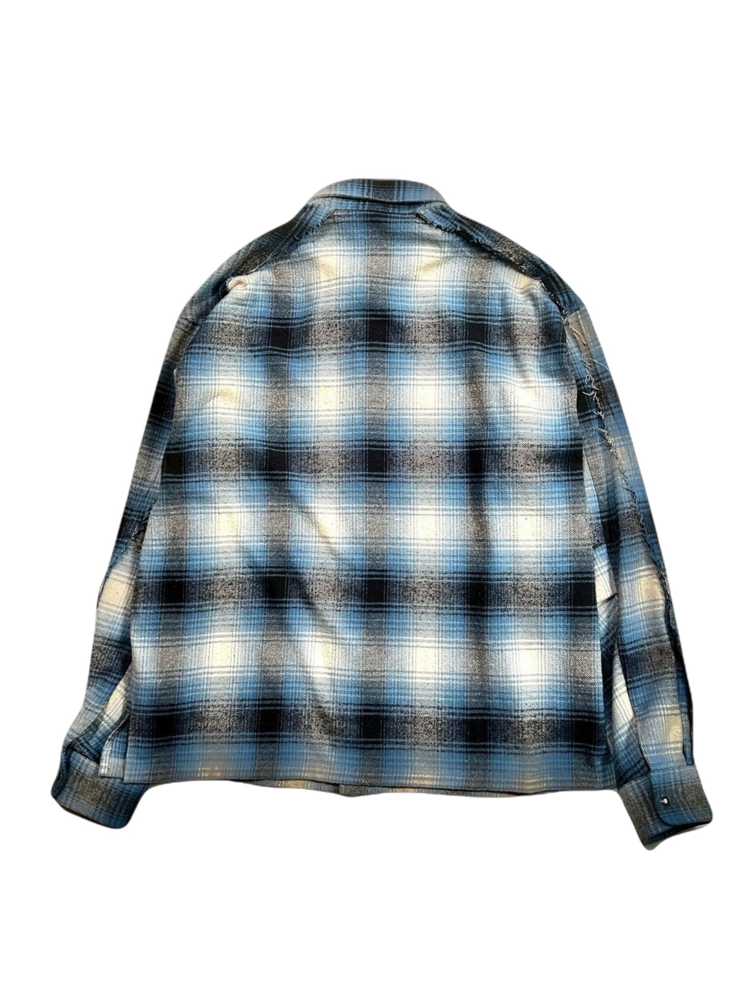LIMITED EDITION COTTON SILK CHECK SHIRT / SAX BLUE