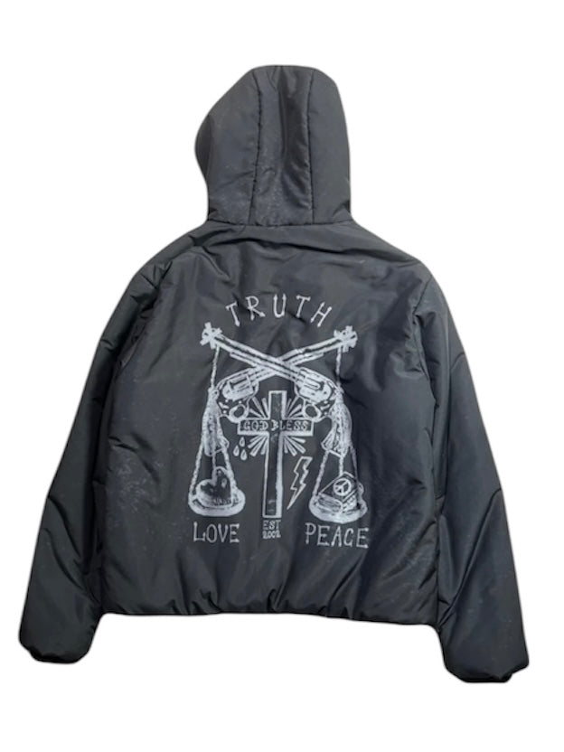 CROSS INKJET PRINT HOODIE