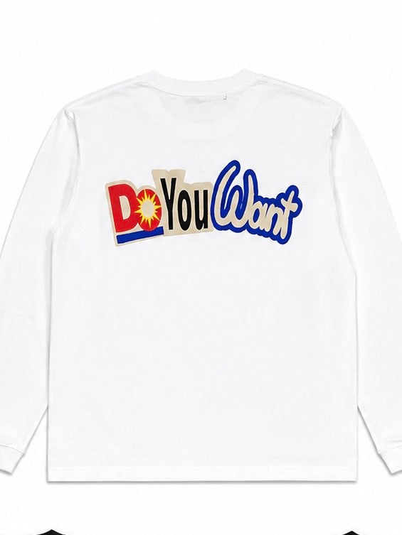 DO YOU WANT シークイン LS Tシャツ(WHITE)