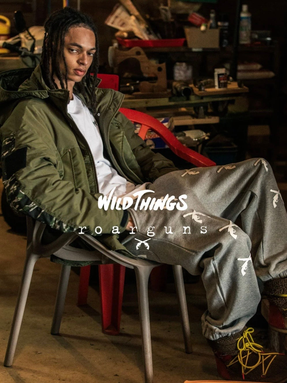 roarguns×WIDE THINGS SHORT MONSTER PARKA(KHAKI)