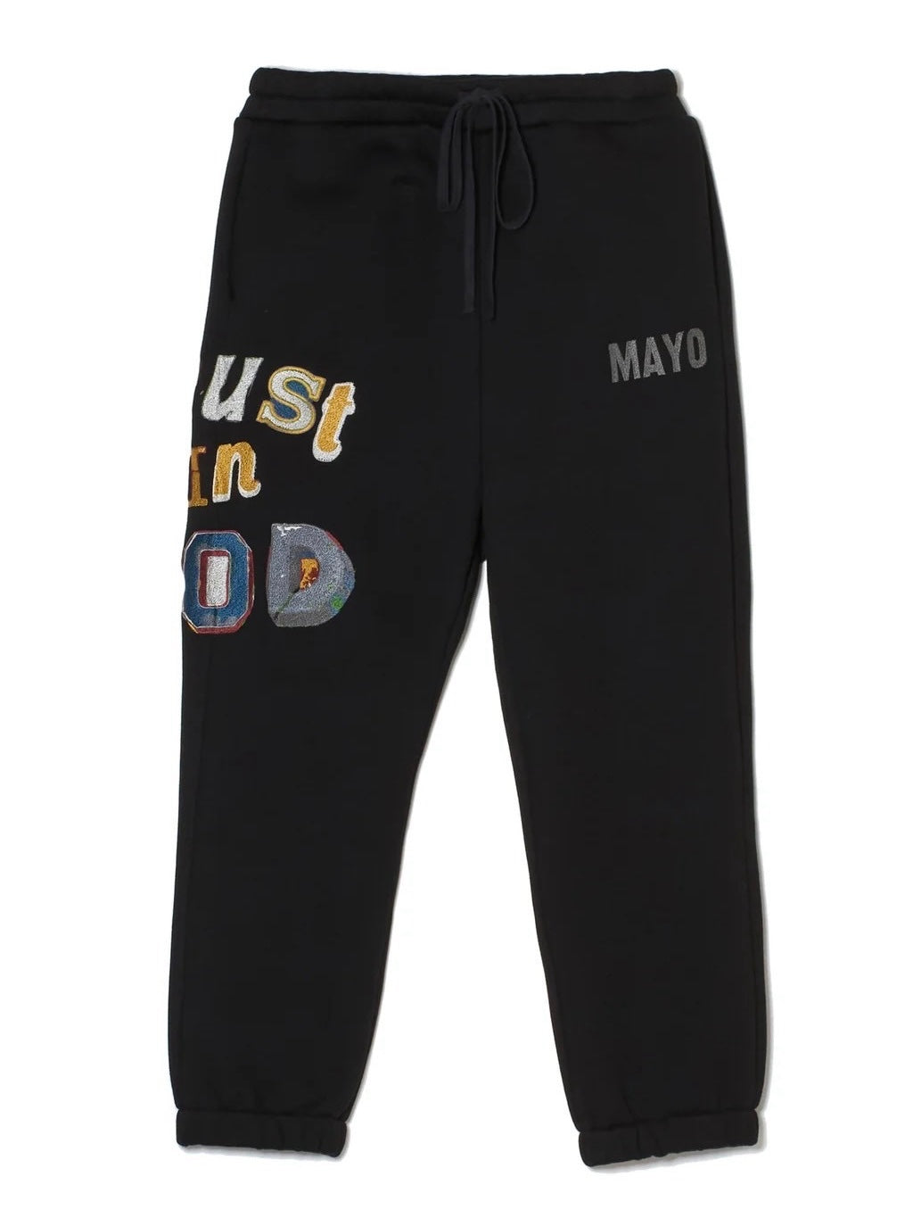 TRUST IN GOD EMBROIDERY SWEAT PANTS/BLACK