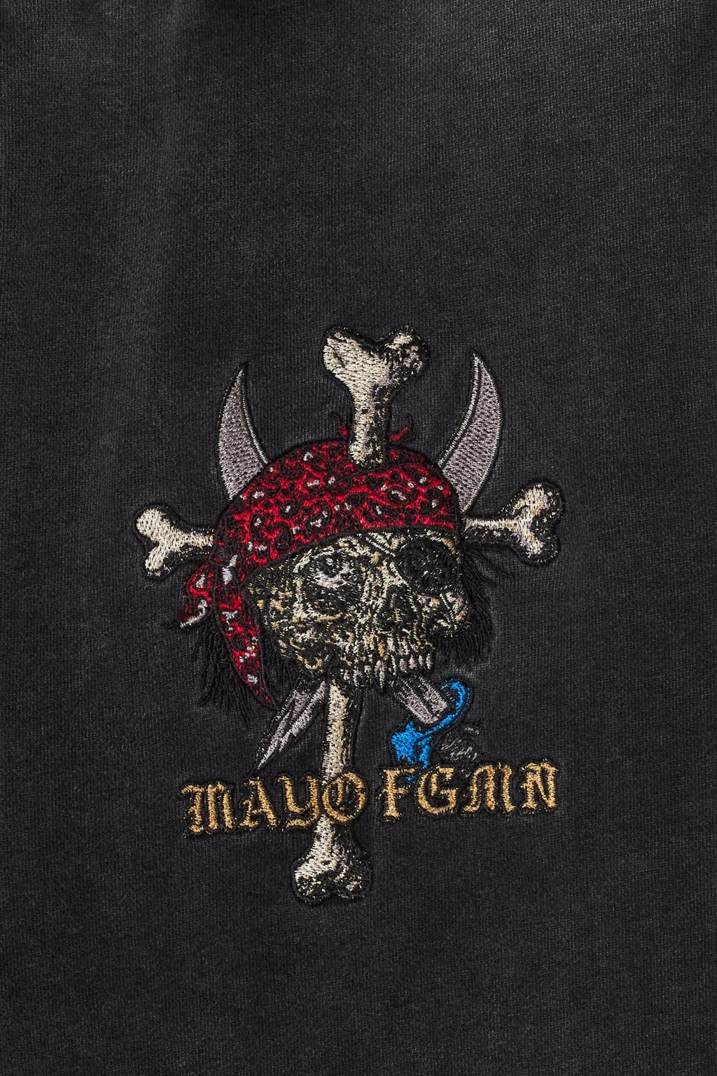 MAYO BANDANA SKULL EMBROIDERY SWEAT PANTS/BLACK