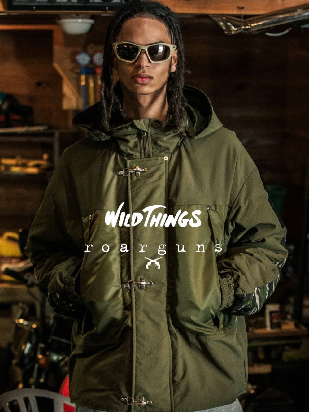 roarguns×WIDE THINGS SHORT MONSTER PARKA(KHAKI)