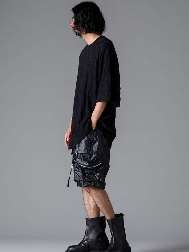 GRADIENT PLAID PATTERN JUMBO TEE