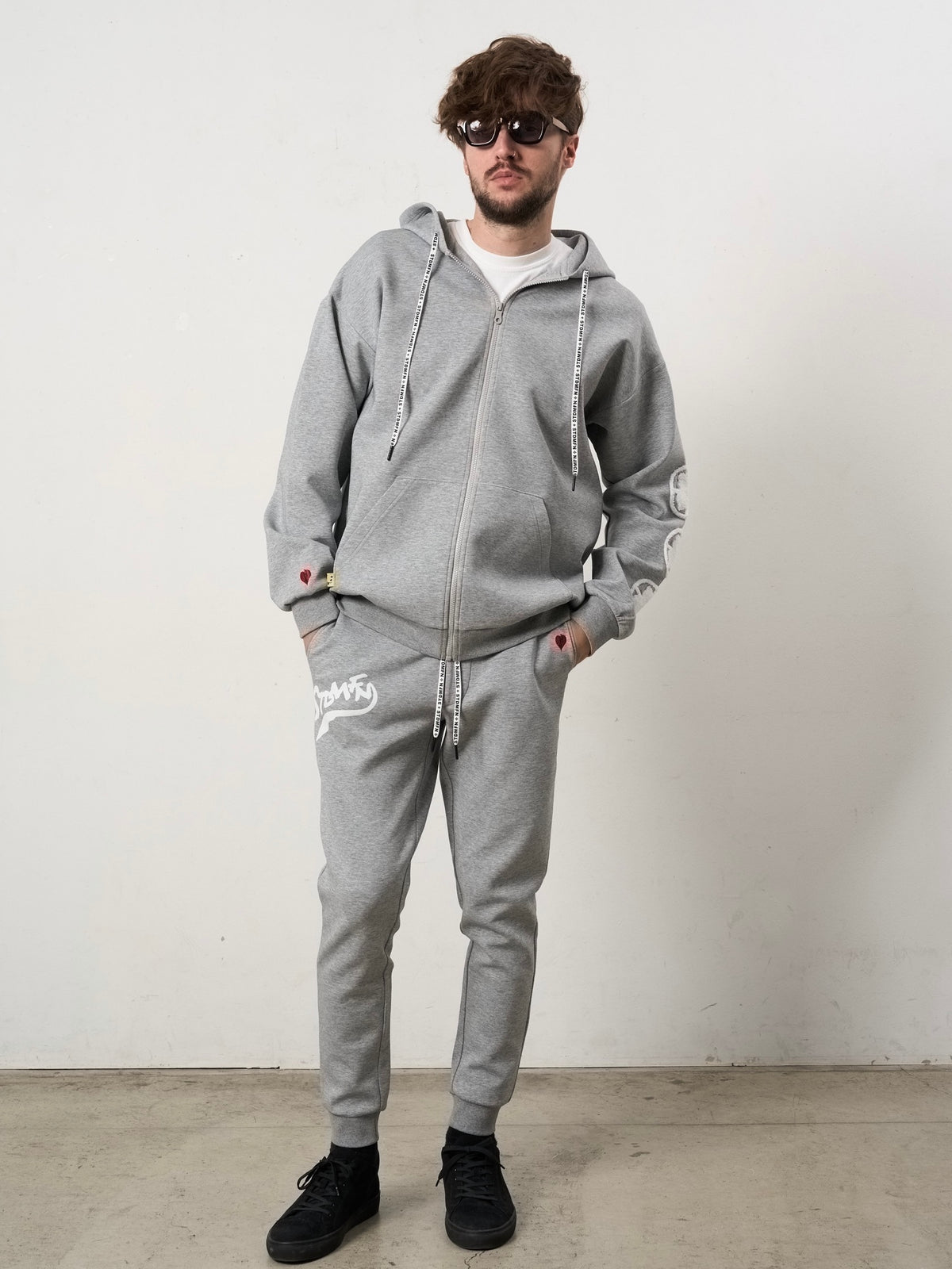T/Rストレッチポンチ ターゲットベアサガラパッチワーク フロッキー ジョグパンツ(GRY)