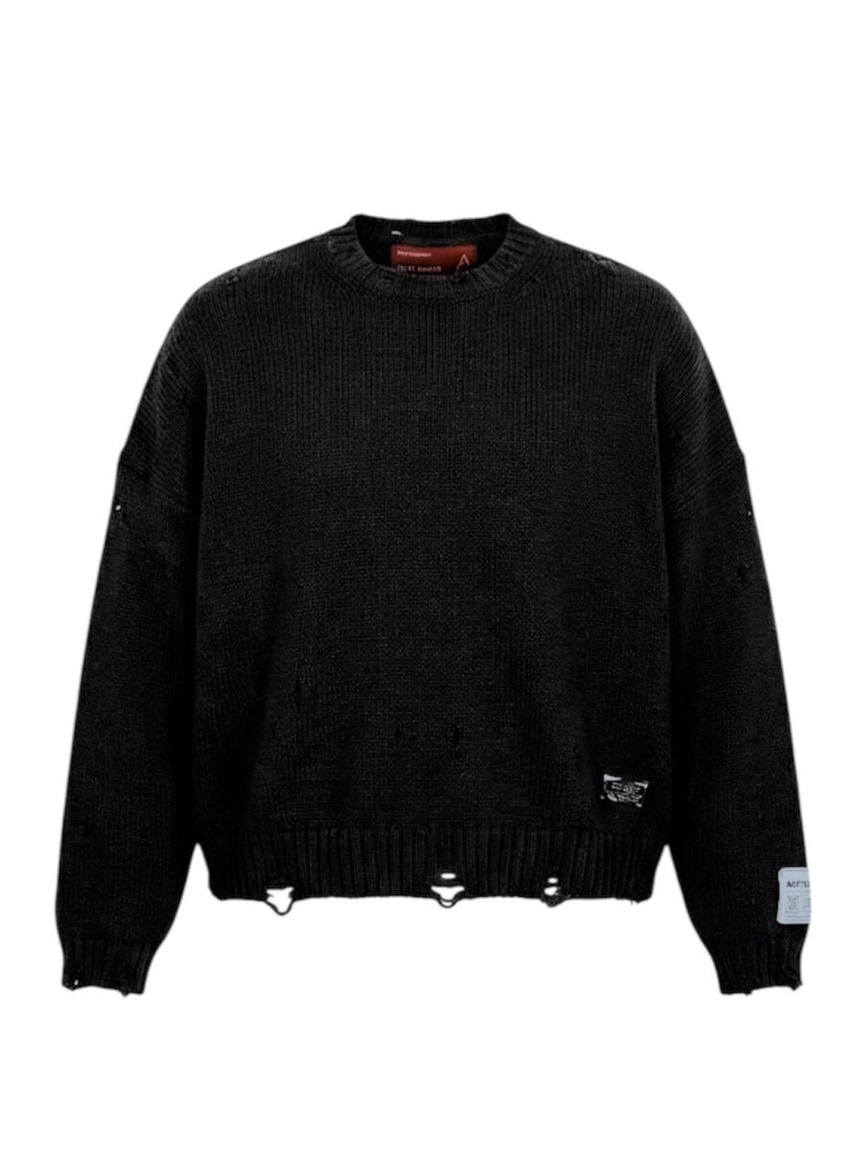 Cropped Damage Knit2