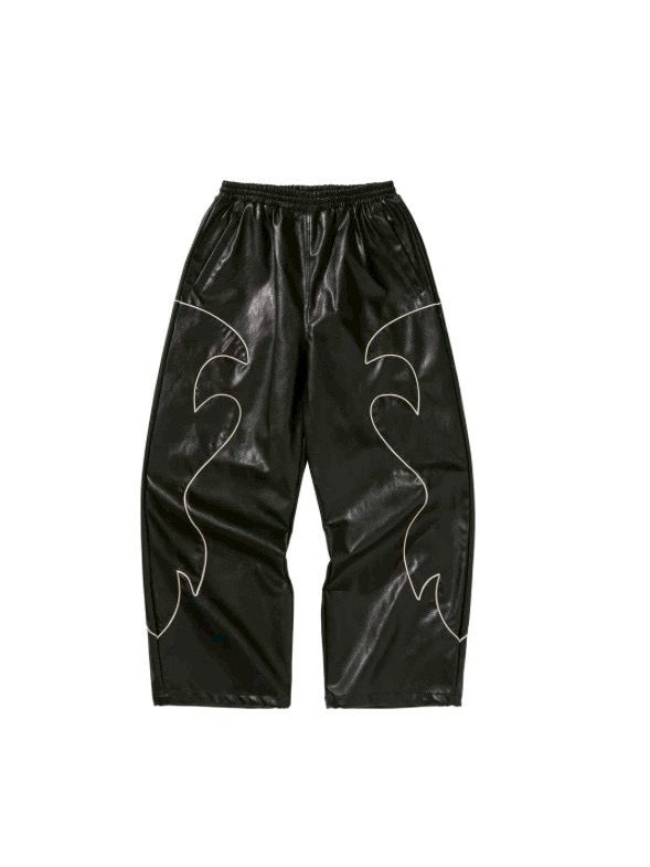 WESTERN FLAME LEATHER TRACK PANTS