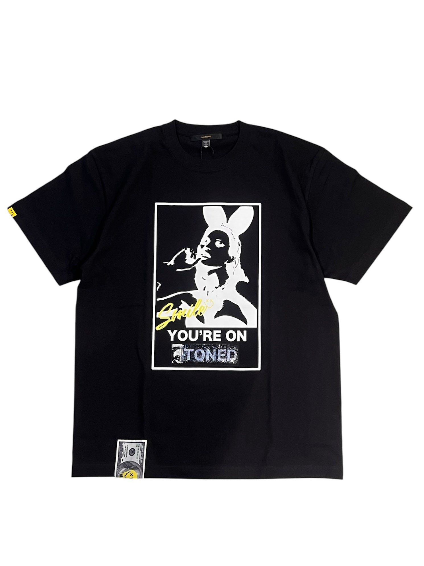コットン天竺YOU'RE ON STONEDシークイン