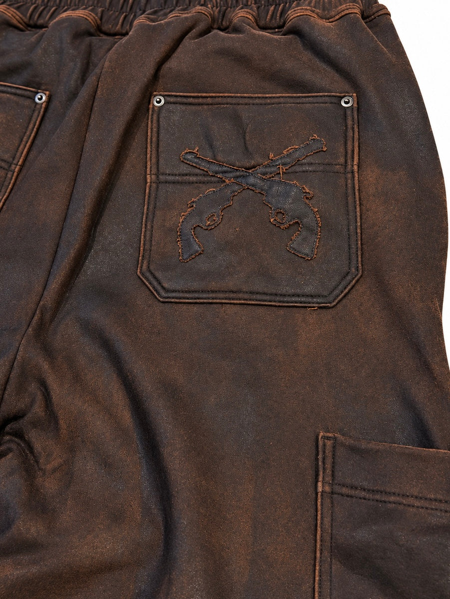 FOIL PRINT PANTS(BROWN)