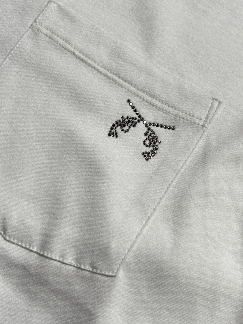 SWAROVSKI CRYSTAL CROSSGUN POCKET T-SHIRT