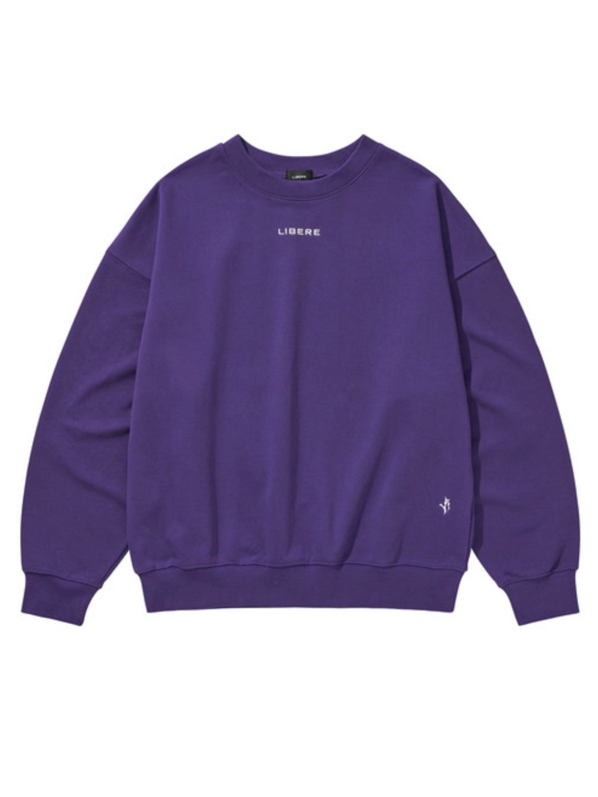 LIBERE LOGO CREWNECK SWEAT /ロゴグラフィックプリントクルーネックウェット ビッグシルエットトレーナー