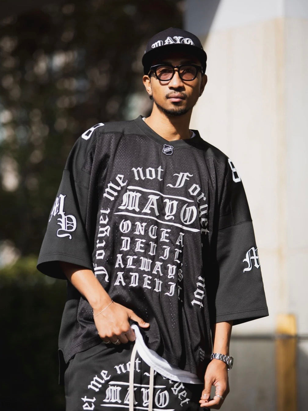 MAYO MESSAGE EMBROIDERY GAME SHORT SLEEVE SHIRT