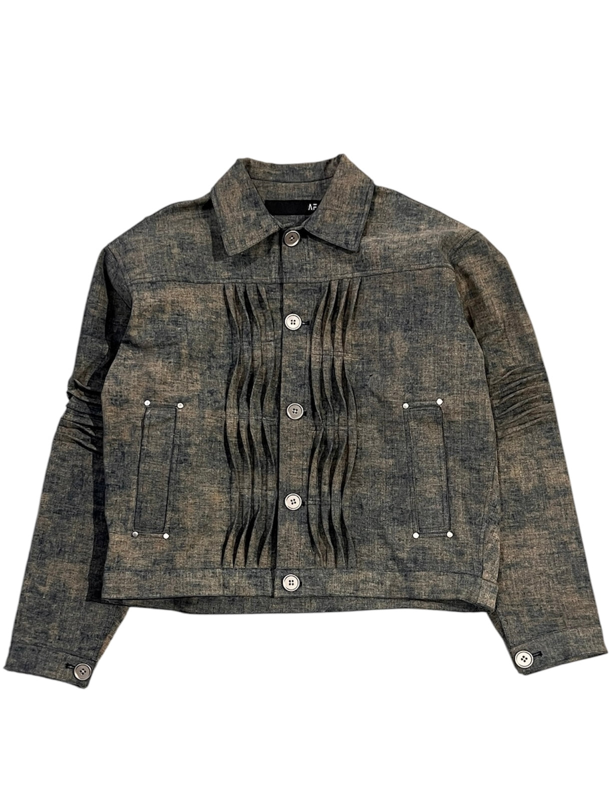 PIN TUCK BLOUSON(STEEL BLUE)