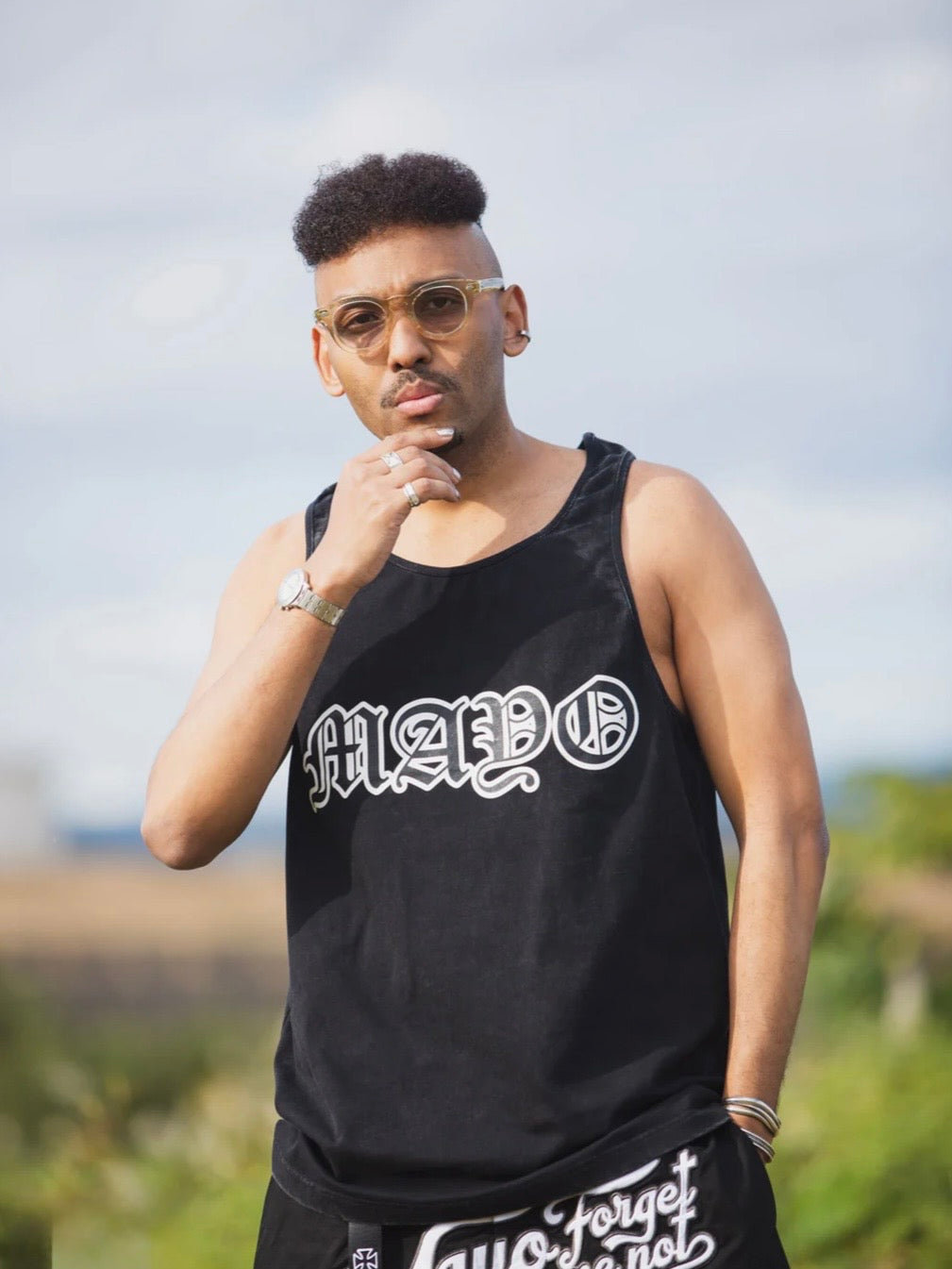 MAYO LOGO PRINT & EMBROIDERY TANK TOP