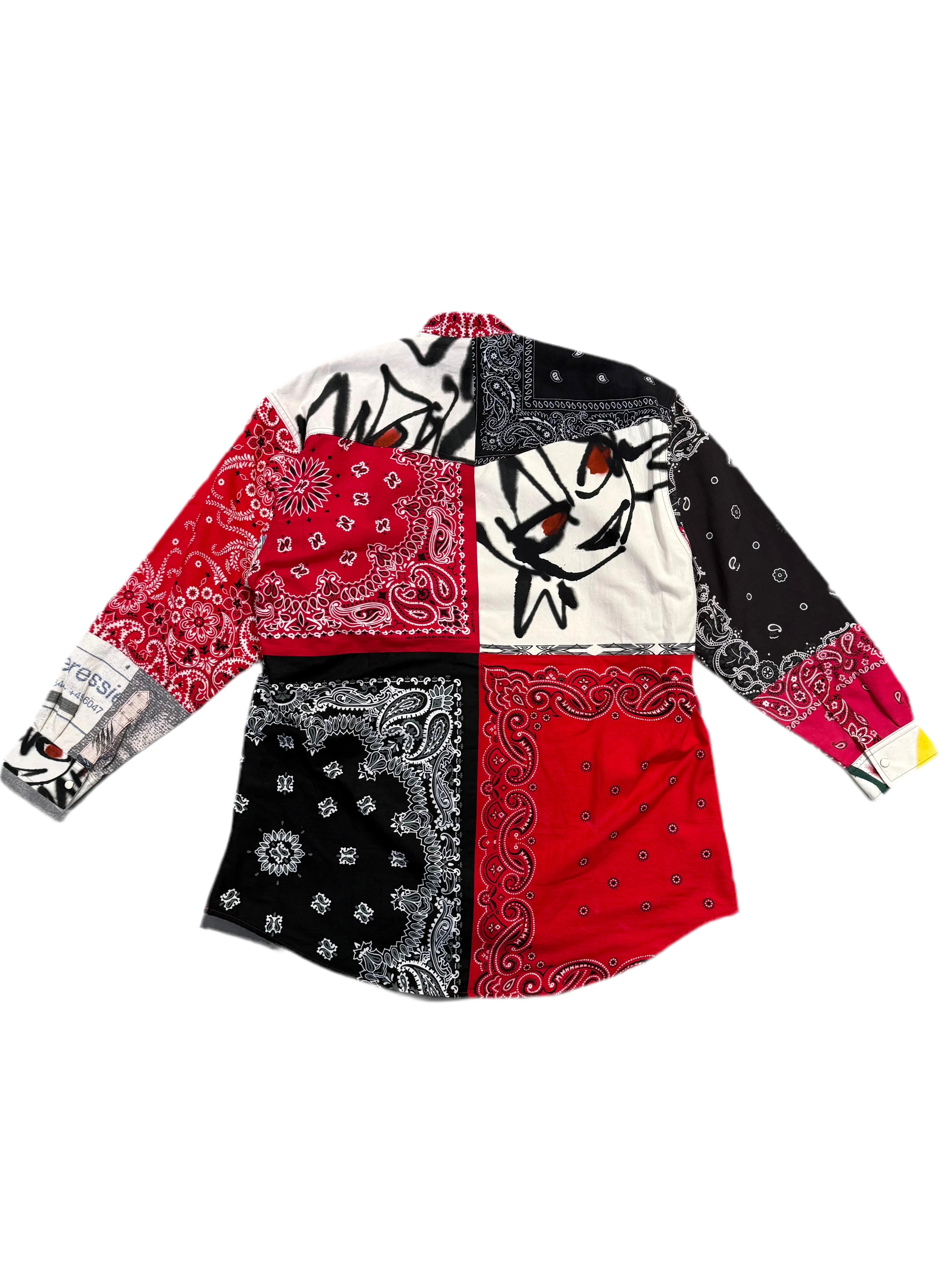 YAGI BANDANA PATCHWORK SHIRTS LS