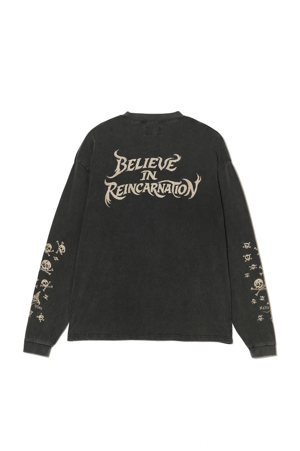BELIEVE REINCARNATION EMBROIDERY LONG SLEEVE TEE/BLACK