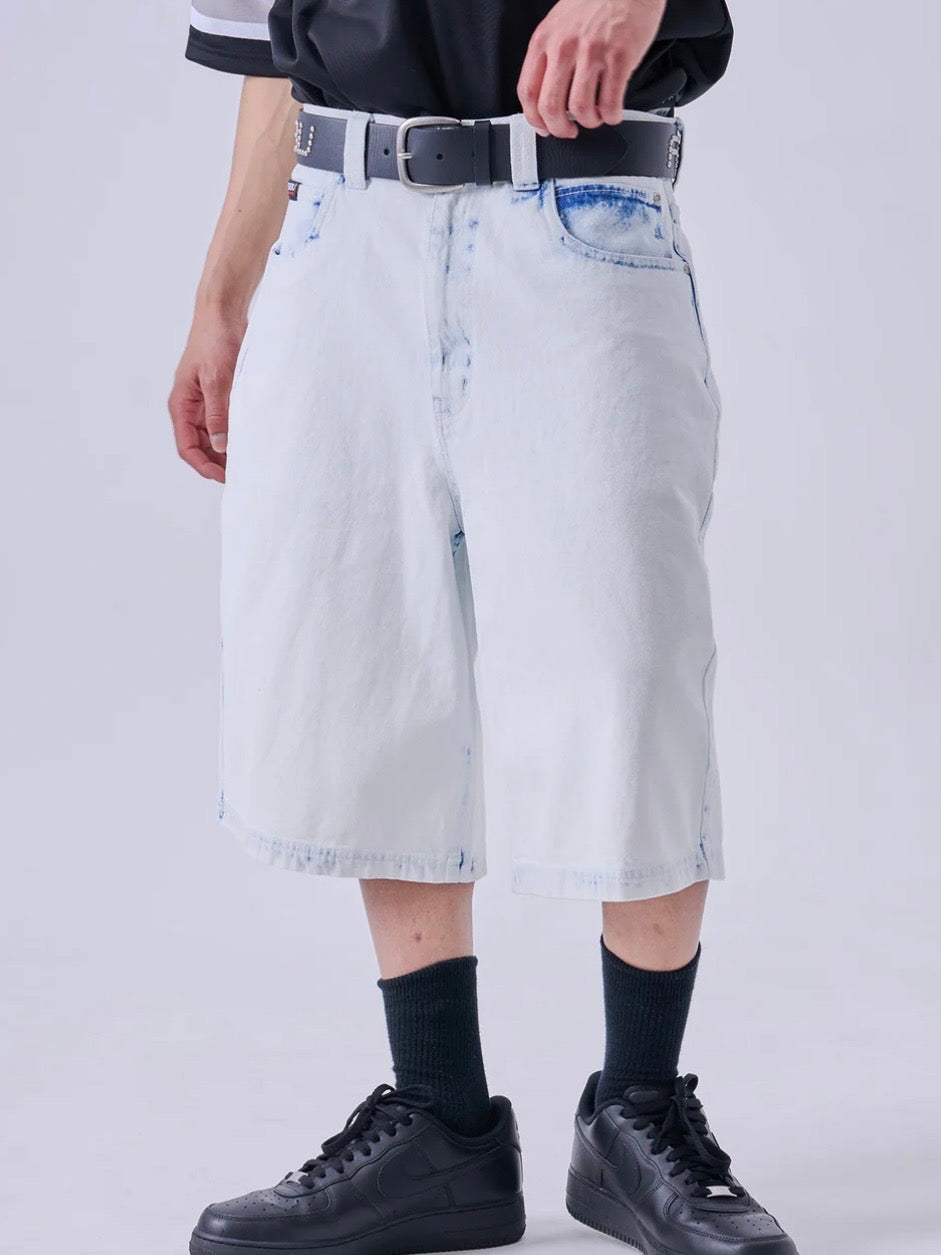 DENIM BUGGY SHORTS/WHITE