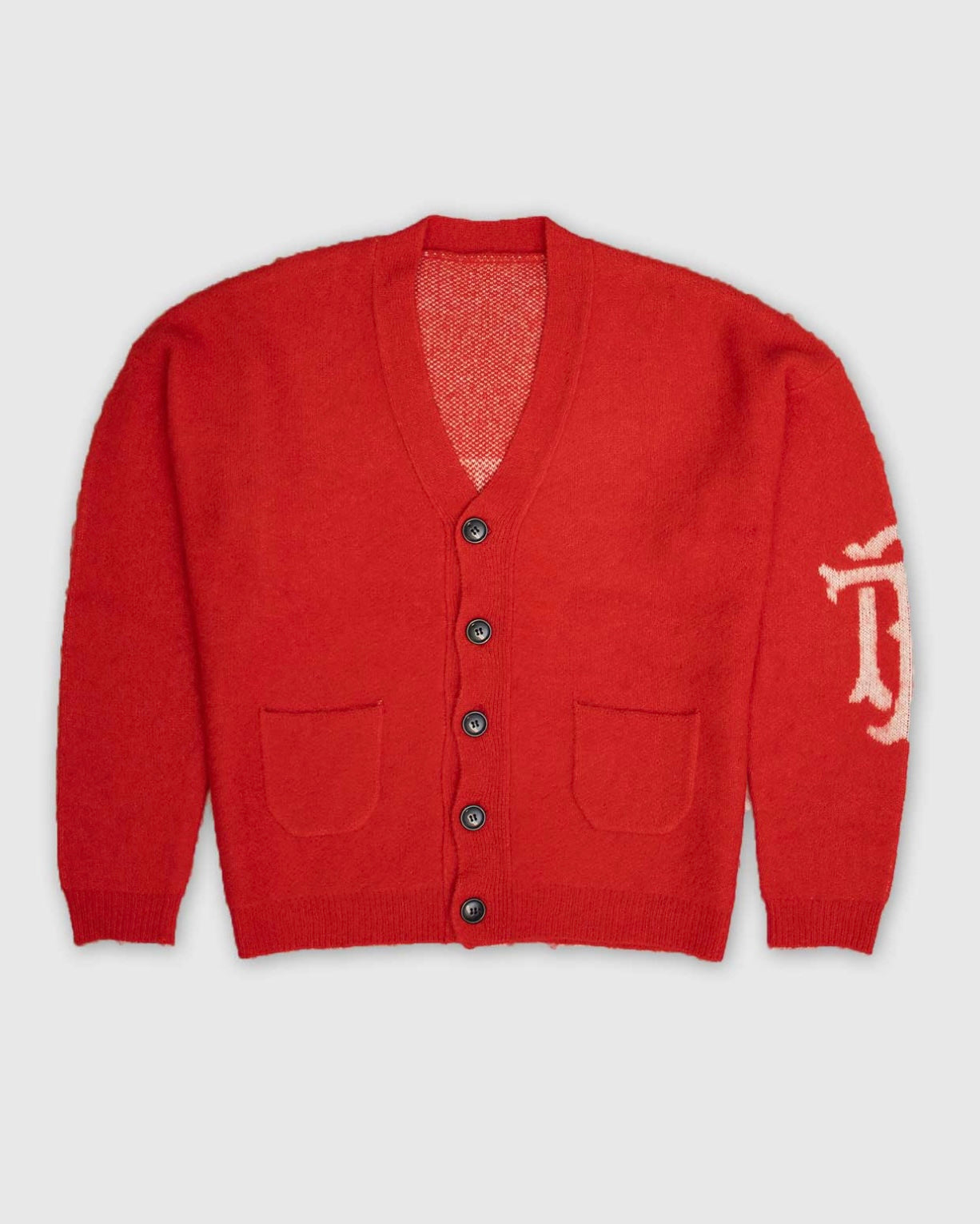 DOUBLE PUSH MOHAIR KNIT CARDIGAN