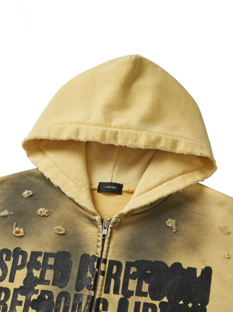 FULL SPEED ZIP HOODIE / YELLOW