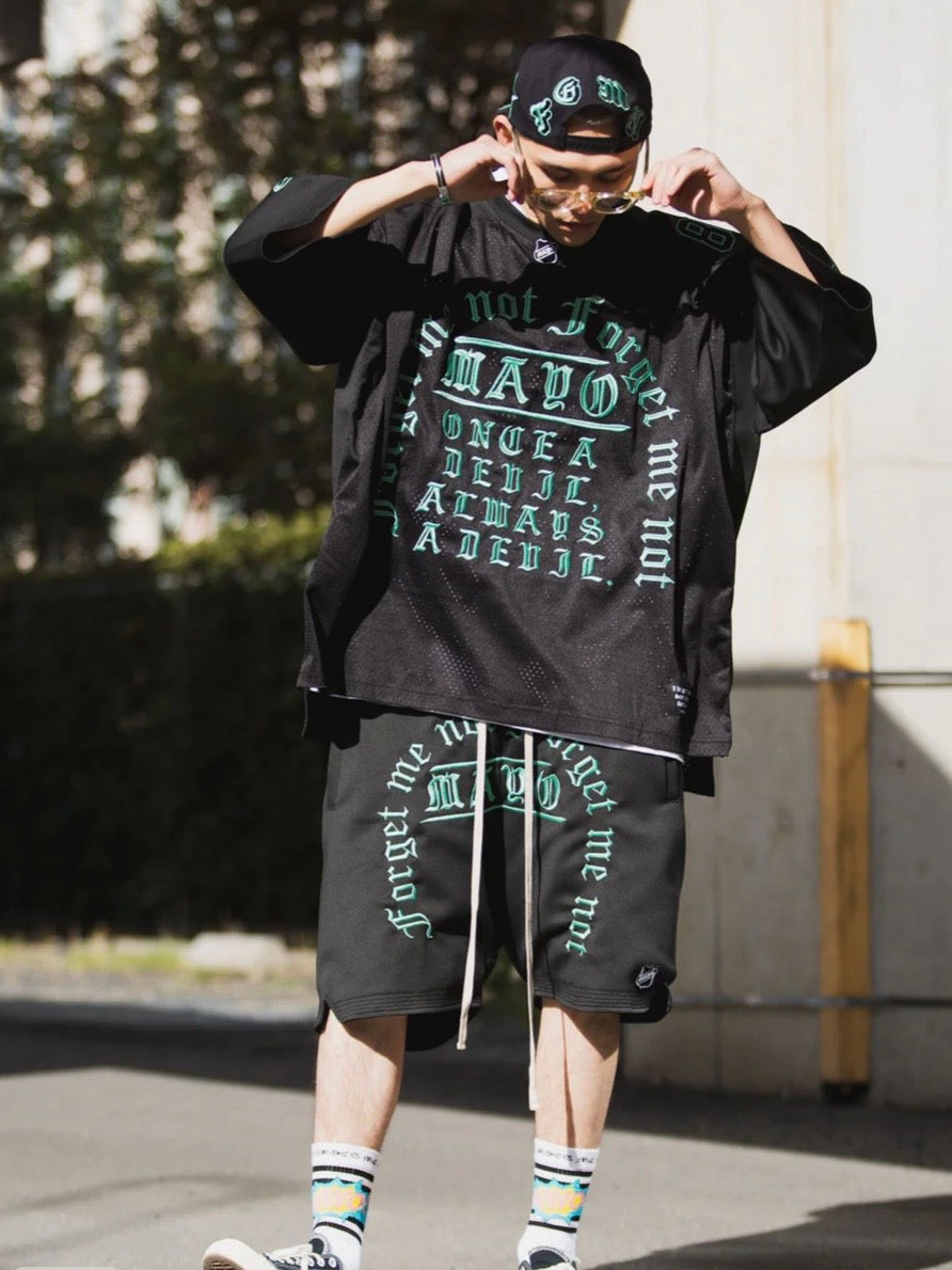 MAYO MESSAGE EMBROIDERY GAME SHORT SLEEVE SHIRT