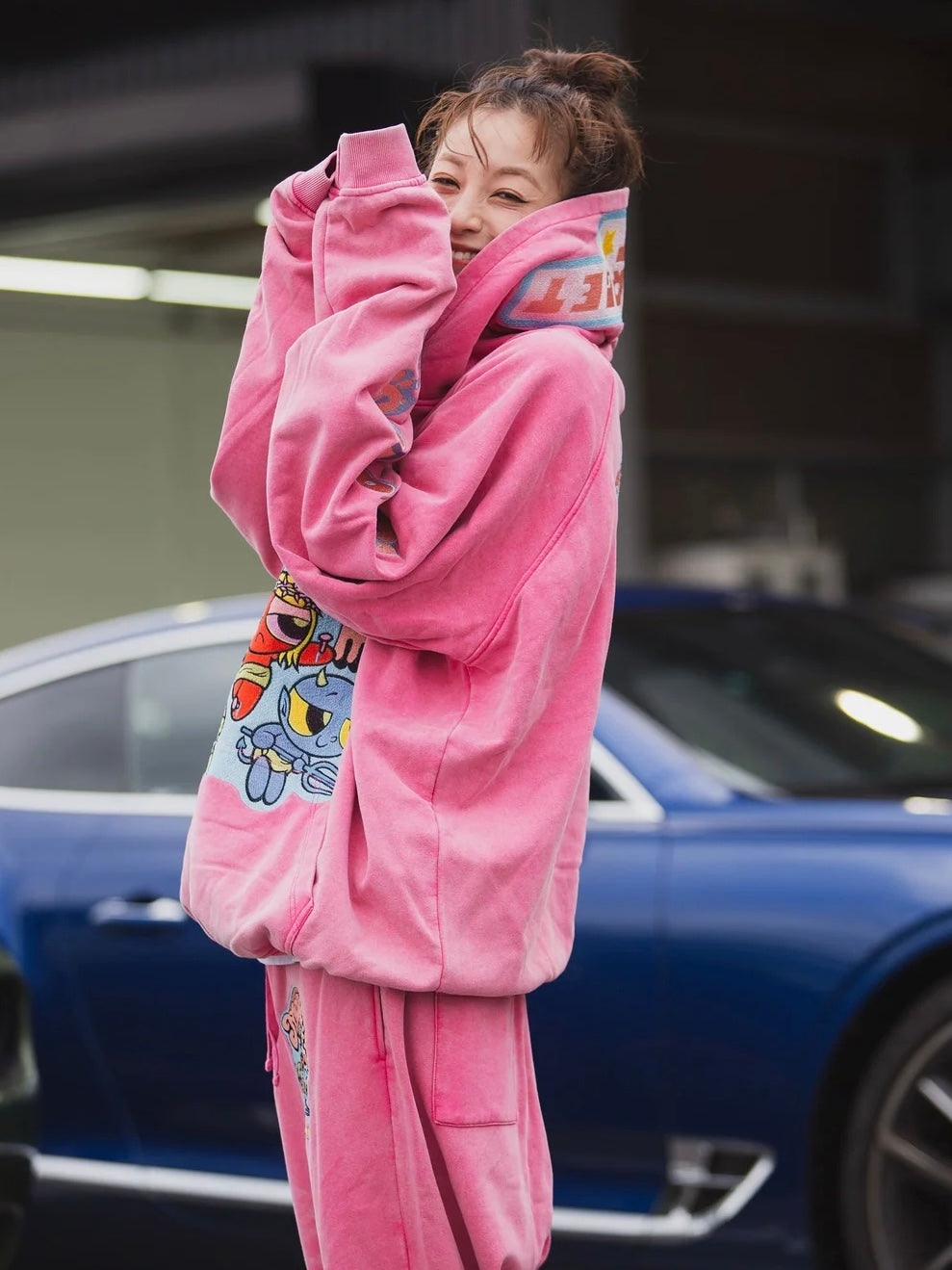 POWERPUFF MAYO EMBROIDERY HOODIE(PINK)