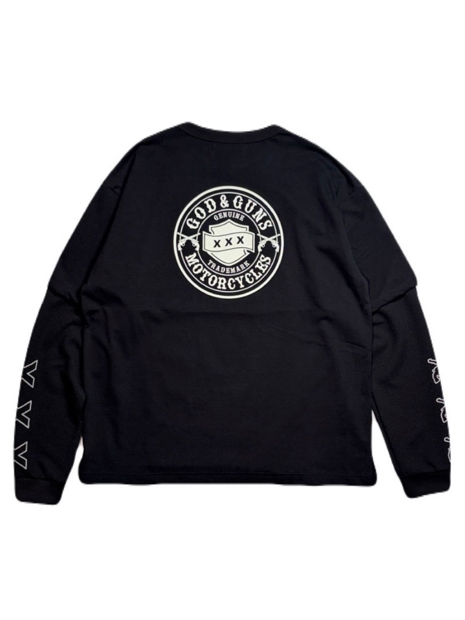 CIRCLE LOGO LAYERED T-SHIRT(BLACK)