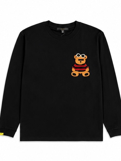 カートベアシークインパッチワーク LS Tシャツ(BLACK)