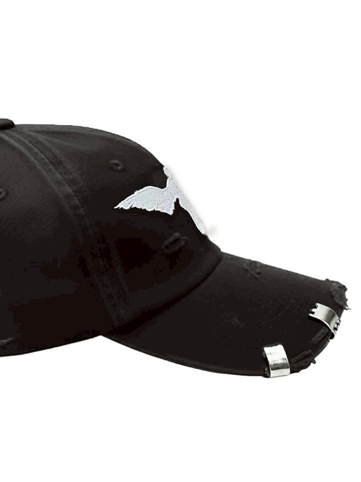 Distress Baseball Cap ''OBSCURE''(BLACK)