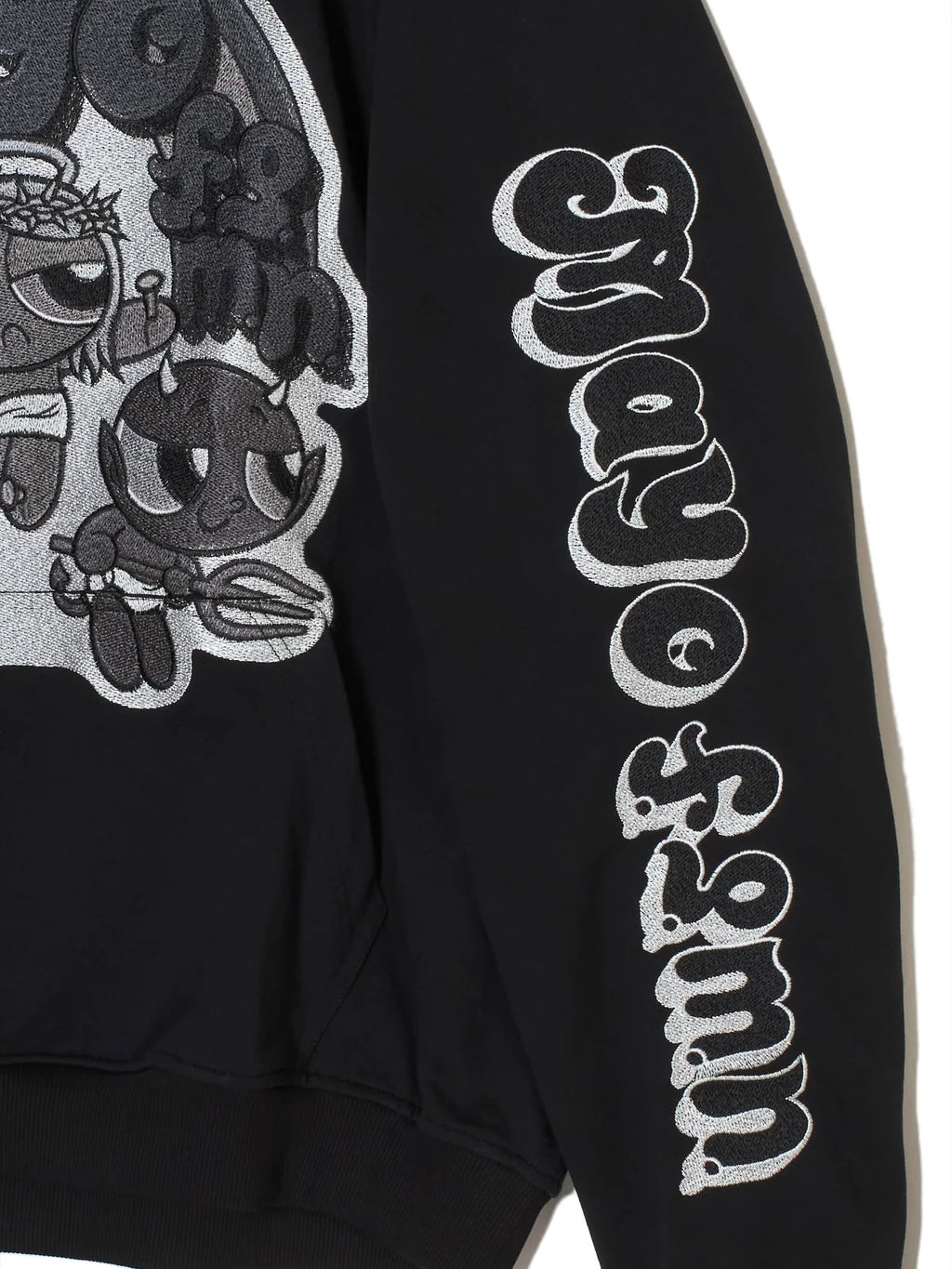 POWERPUFF MAYO EMBROIDERY HOODIE(BLACK MONO)