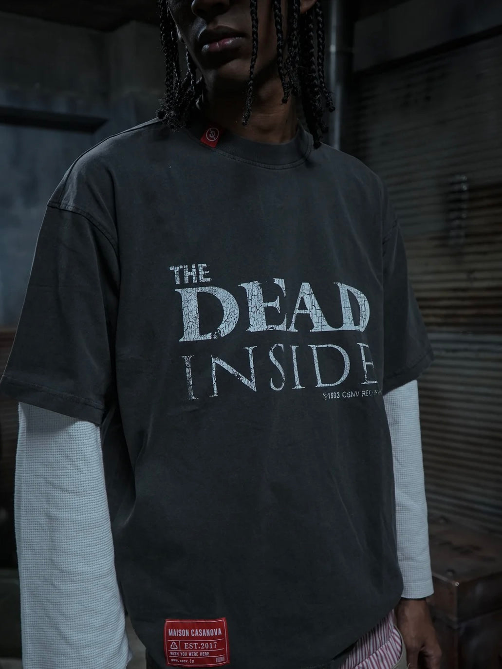 Vintage Wash Tee''THE DEAD INSIDE''(GREY)