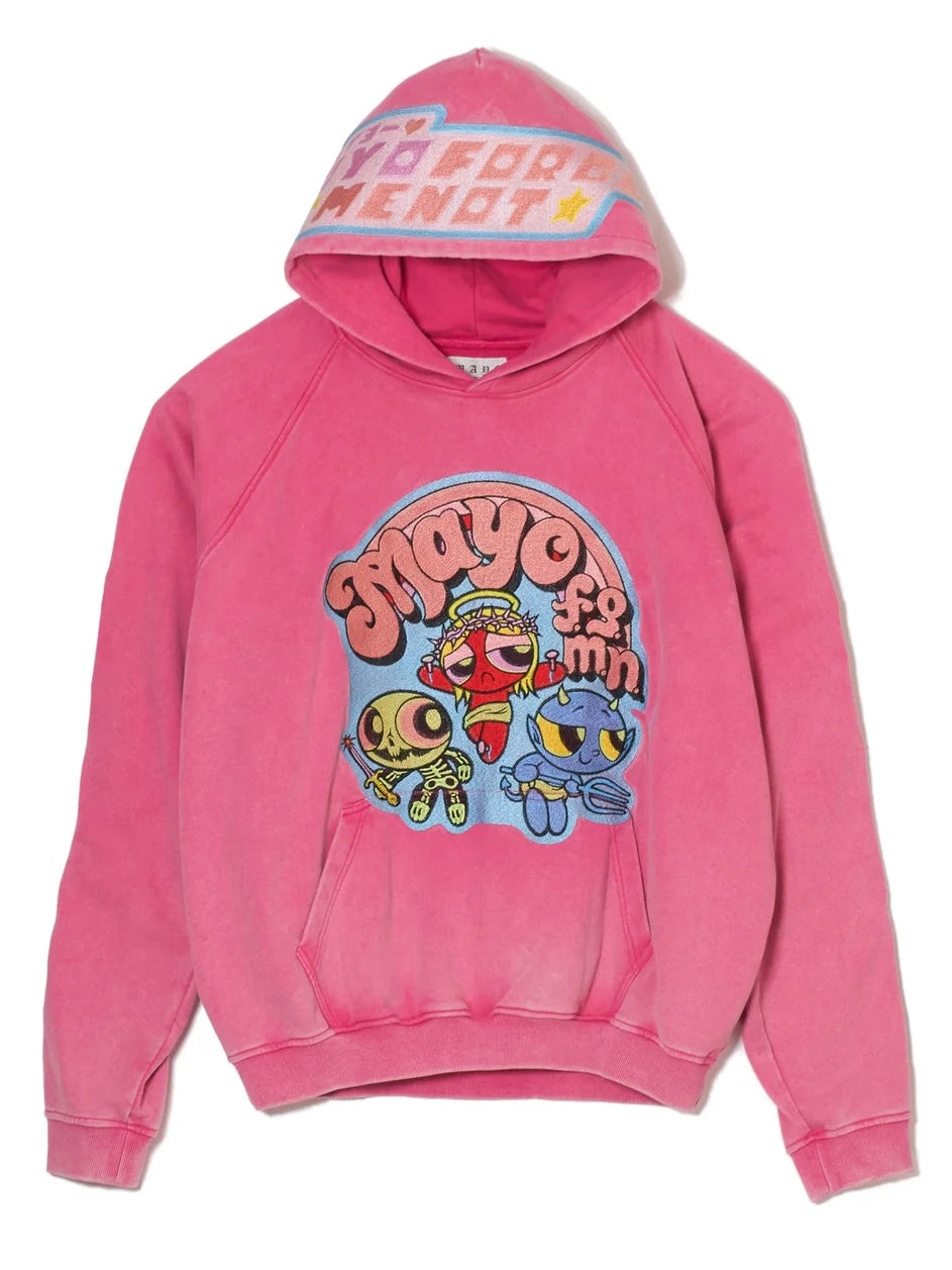 POWERPUFF MAYO EMBROIDERY HOODIE(PINK)