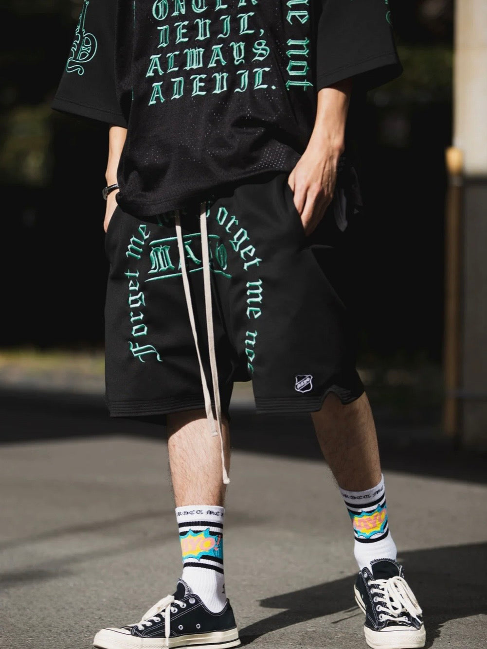 MAYO MESSAGE EMBROIDERY GAME SHORTS