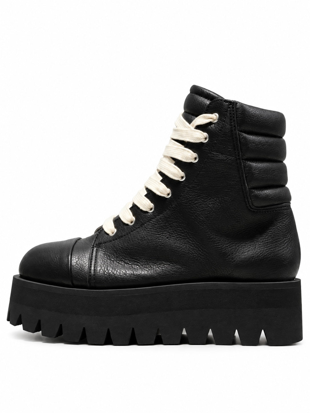 COW LEATHER BOOTS/BLACK×BLACK