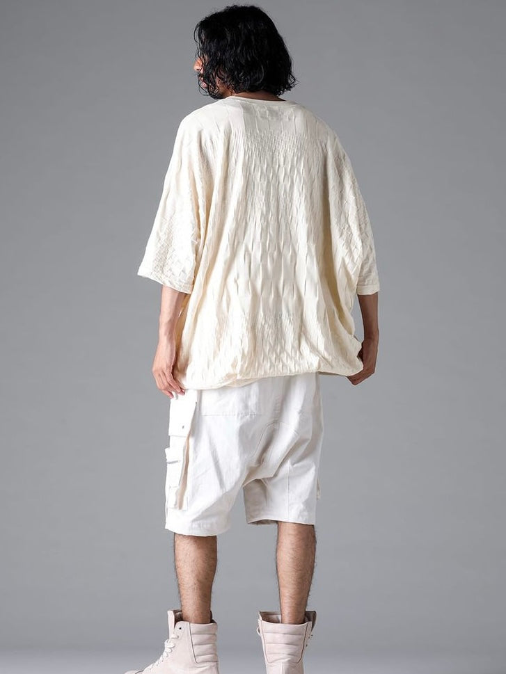 GRADIENT PLAID PATTERN JUMBO TEE