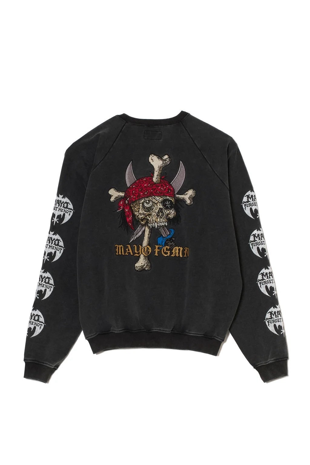 MAYO BANDANA SKULL EMBROIDERY CREW NECK SWEAT/BLACK