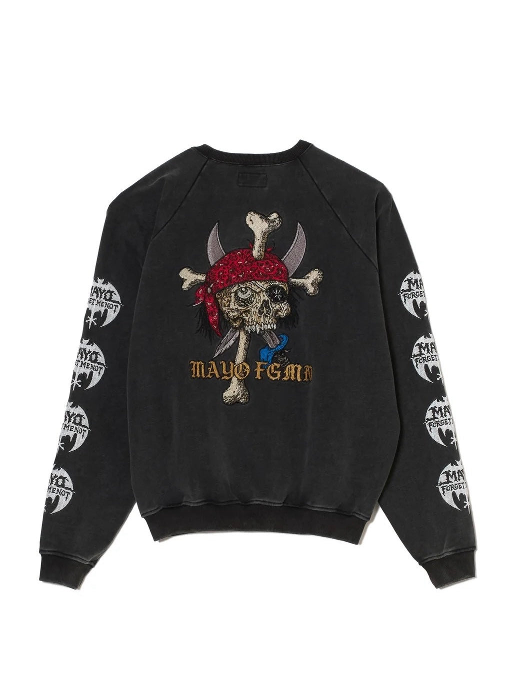 MAYO BANDANA SKULL EMBROIDERY CREW NECK SWEAT/BLACK