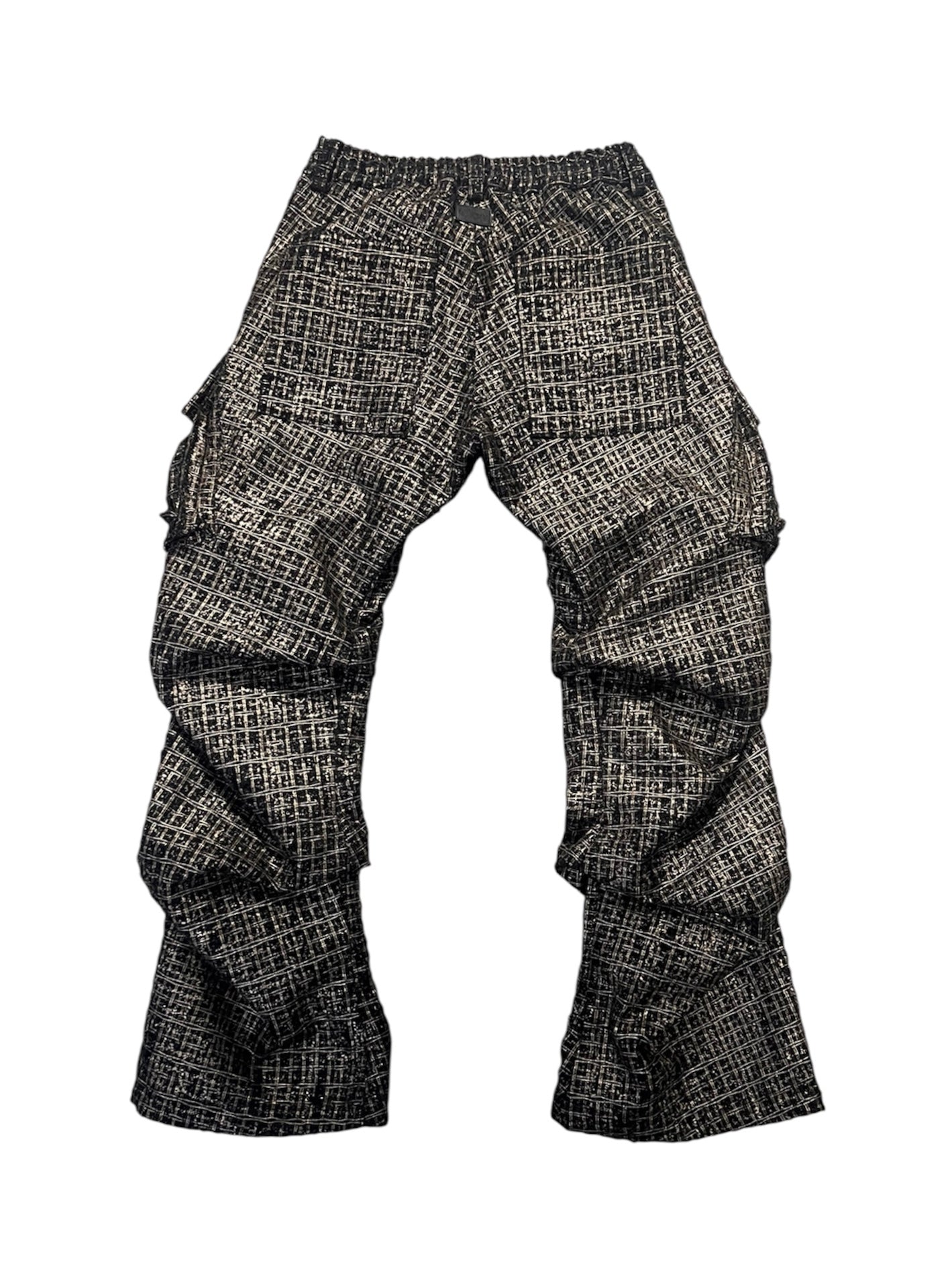 TUCK CARGO PANTS / LUXURY TWEED (BLACK x GOLD)